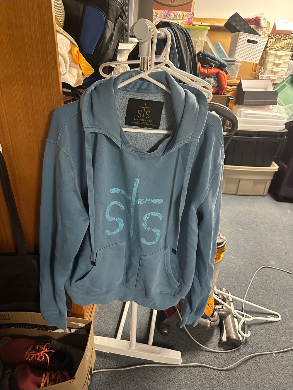 Blue Hooded Pullover Sweatshirt for Women’s